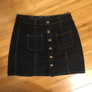 Dark wash jean skirt